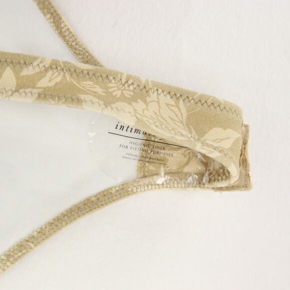 Intimately Free People Bodysuit One Shoulder Puff Sleeve Floral Green Tan NWT L - Picture 7 of 12